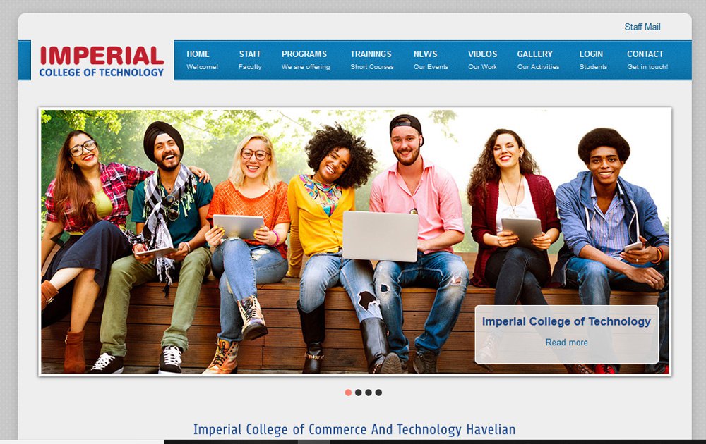 Technical College Website, Custom PHP, Admin Panel