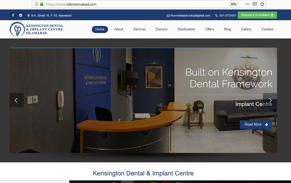 dental clinic website, kdic, islamabad, web design, development, seo